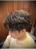 かき上げスパイラルパーマ　73パーマ　池袋