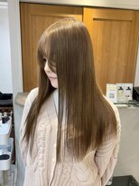 テトラ バイ ネオリーブ 横浜西口店(tetra by neolive)&nbsp;ブラウンベージュ　ケアブリーチ　切りっぱなしロング 横浜★