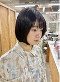 黒髪ボブ/重めボブ
