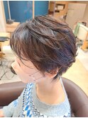 仙台D　ツーブロックボブレイヤー夏アッシュカラーstyle