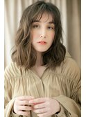 □プラチナグレージュカラー外巻きパーマ303-2戸頭20代30代40代