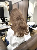 切りっぱなしボブ エアリーロング 美髪 ピンクブラウン