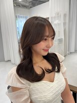 ハピネス 梅田茶屋町店(HAPPINESS) 韓国くびれレイヤーロング ぱっつん前髪 顔周りレイヤー