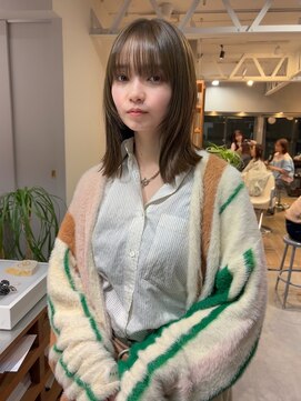 アルク(alku) ブリーチなしオリーブカラーボブヘアアレンジ【meg】