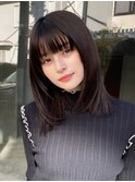 韓国レイヤーカットミディアム暗髪美髪イメチェン似合わせカット