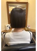 縮毛矯正クセストパー/切りっぱなしボブ