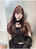 ロングヘアー　ボルドー　髪質改善 赤坂見附