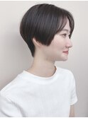 ＊前髪なしハンサムショート前下がりショートセンターパート