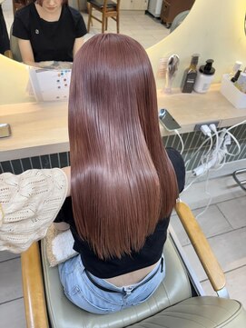 テトラ バイ ネオリーブ 横浜西口店(tetra by neolive) ピンクベージュ ハイトーン 暖色カラー 切りっぱなし 横浜★