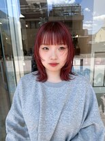 カケ(kake)&nbsp;【垢抜け暖色カラー】チェリーレッド × ミディアムレイヤー