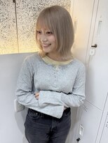 オプス 大名店(Ops) ☆柔らか透明感!ミルクティーベージュレイヤーボブ