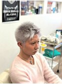 カジュアルハイトーンアップバングショート☆ホワイトアッシュ