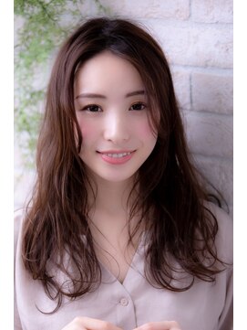 エルデ ナインズ ヘアー スタンド 川口店(elde 9's HAIR STAND) シルキーチョコレート＆プリカールの大人ガーリーモードヘア