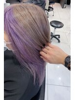 ヘアーデザイン ジェルム(Hair Design germe)&nbsp;ミルクティー×ベビーパープル ヘムラインカラー/YUDU