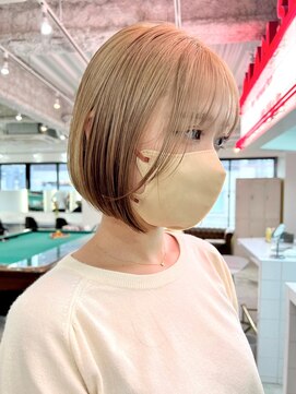 デート 下北沢(DATE) ダブルカラーミルクティーベージュカラーケアブリーチ韓国ヘア