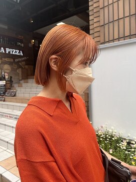 リミットバイアフィナー 大宮店(limit by Afinar) orange brown×ぱつっとボブ