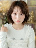 小顔ボブパーマ外ハネカールミディアムウルフa大宮20代30代40代!