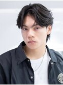 ツイストパーマ七三オールバックマッシュウルフスリークショート