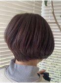 大人可愛い小顔ショートボブ前下がりショート