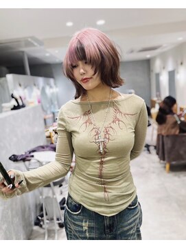 チェレ アズーリ 狭山店(Chere azuri) クラゲヘア・ウルフレイヤー・エンドカラー・モーヴピンク