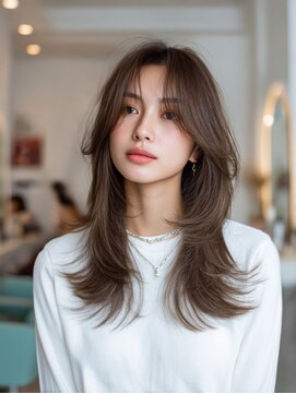 韓国/髪質改善/レイヤーカット/小顔/透明感/ブラウ