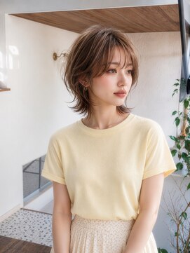 ヘアデザイン ステラ(hair design sTella) シフォンベージュの外ハネショートウルフ