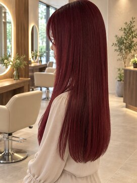 テーラヘアー 我孫子店(TELA HAIR) 《艶カラー》ワインレッド×髪質改善ロング