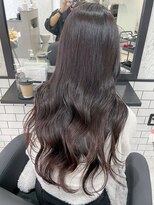 アンド(ANDO)&nbsp;【本町】暗めボルドー 艶と透明感 ウェーブ 波巻きロング 韓国