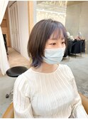 インナーカラー×小顔ウルフカット横浜/横浜ウルフ/横浜ショート