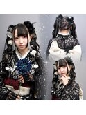 成人式地雷系振り袖着付けヘアセットヘアアレンジヘアメイク