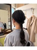 大人かわいいお呼ばれローポニーテール