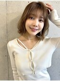 レイヤーボブ/くびれヘア/ベージュカラー/20代/30代