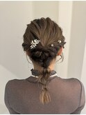 ヘアアレンジ/お呼ばれヘア/編みおろし
