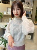 #切りっぱなしボブ #前下りボブ #顔周りレイヤー #小顔カット