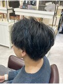 【江添茉友】ブルーハイライト/メンズパーマ