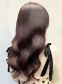髪質改善カラーくびれロングヘア艶感チョコレートブラウン