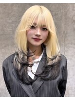 ベル 新宿(Belle) 韓国ヘア ハイトーンカラー ハイレイヤー ハッシュカット