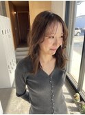 顔周りレイヤー　透明感ブラウン