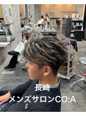 長崎メンズカラーメンズハイライトカラーブリーチメンズカット