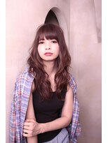 エイミーバイアフロート(amie  by afloat)&nbsp;カールロングスタイル。バイオレットアッシュカラー