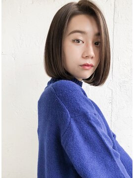 ルティア(Lutia) かきあげバング ワンレンボブ アッシュカラー!