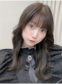 (韓国風/くびれヘア/ロングヘア/前髪/サイドバング/小顔)