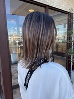 アース コアフュールボーテ 松本庄内店(EARTH coiffure beaute) ダークブラウンハイライトバレイヤージュ外ハネ