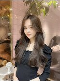 大人ガーリー/前髪/顔周りレイヤー×ブリーチなし韓国ヘア[新宿]