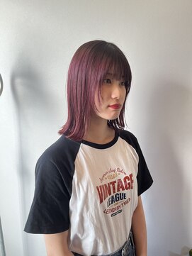 ライド ヘアー(RIDE HAIR) トレンドベリーカラー切りっぱなしボブ
