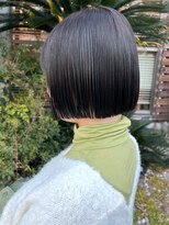 ナカオコアフュール(NAKAO COIFFURE)&nbsp;黒髪ショートボブ　切りっぱなしボブ　艶髪　髪質改善