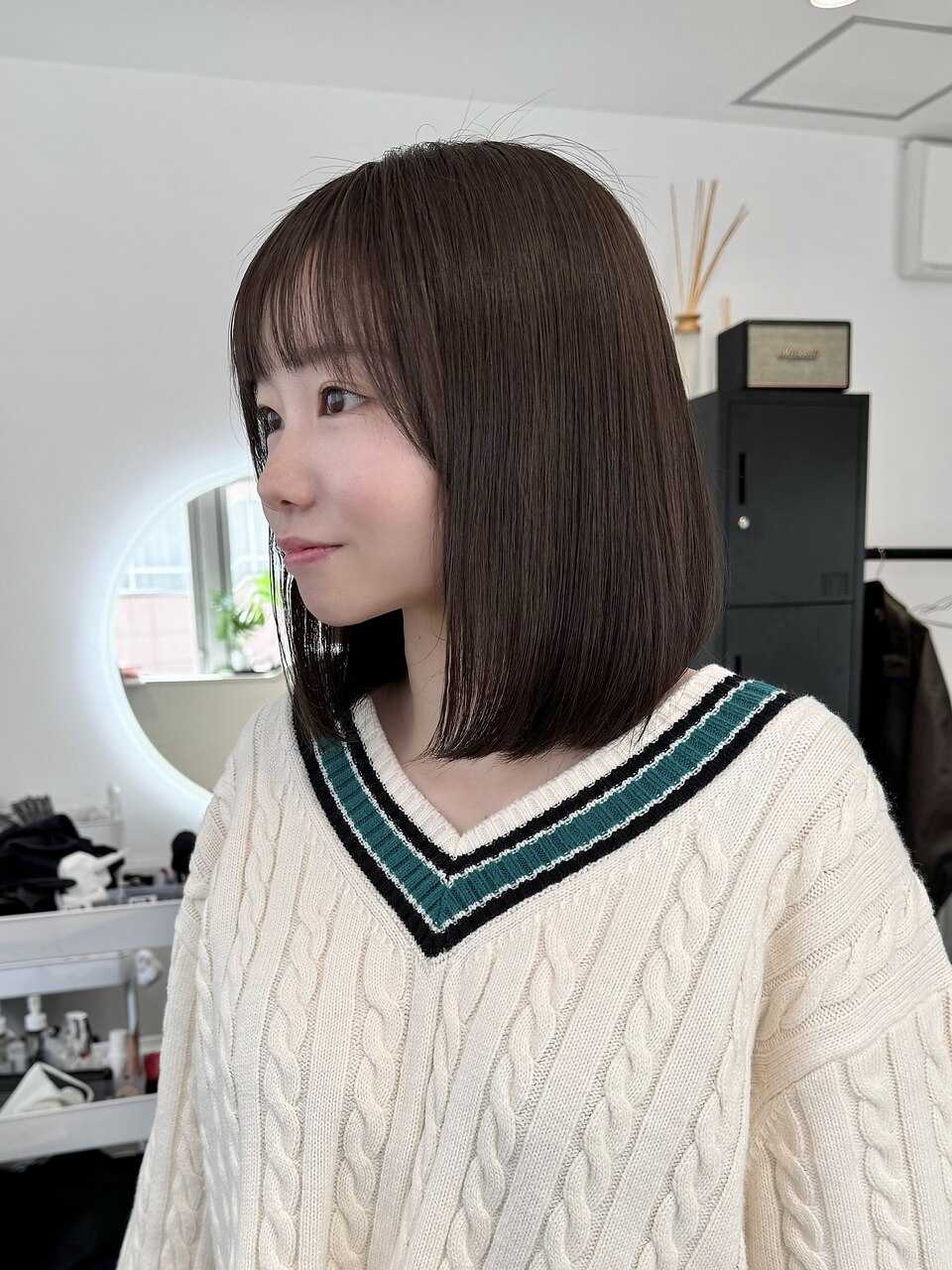 人毛 ハンドカット　マッシュボブ　少し明るめブラウン Ｍサイズ 人毛 ハンドカット マッシュボブ 少し明るめブラウン Mサイズ