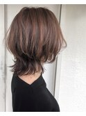 明るい白髪染めオーガニックカラー　堺市初芝大人ショートウルフ