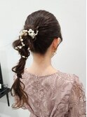 お呼ばれヘアセット！編みおろしローポニー