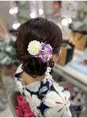 浴衣サイドアップヘア